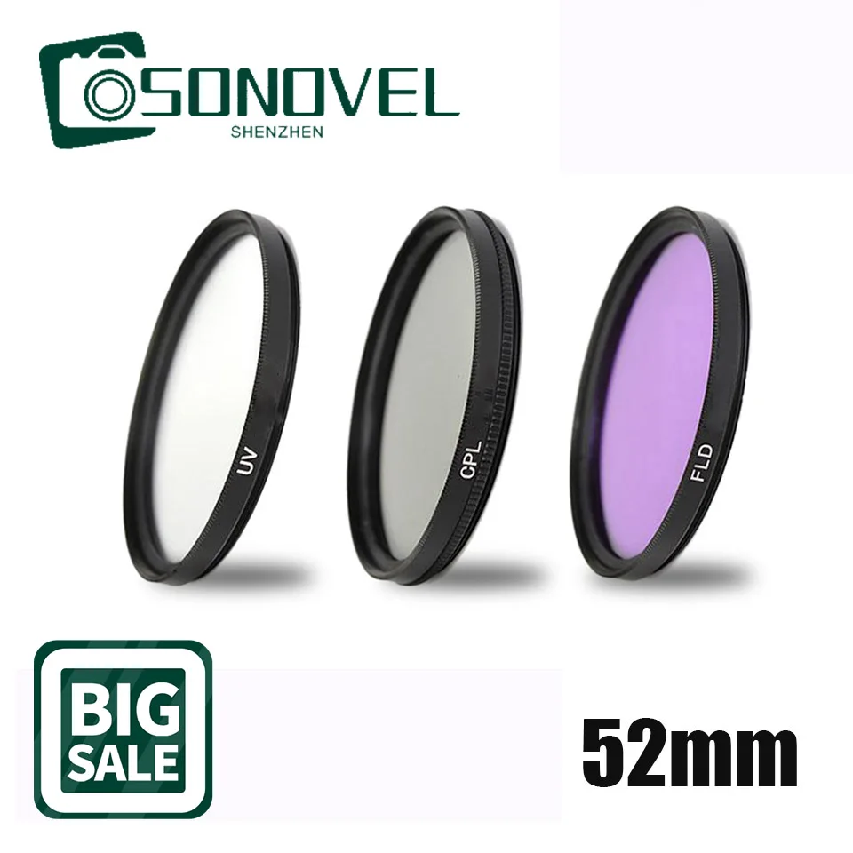 52Mm Uv Cpl Fld Camera Lens Filter Kit Set Per Canon Eos M M1 M2 M3 M5 M6 M10 M100 Con Per Canon Ef-M 55-200Mm/18-55Mm Lens