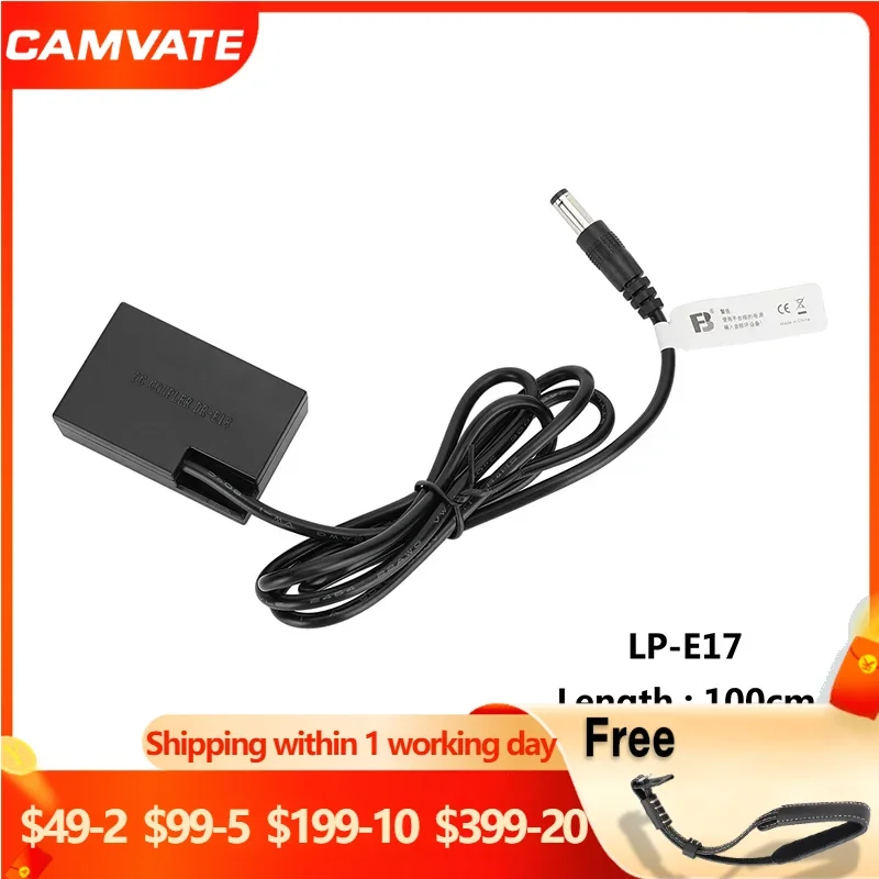 Camvate Canon Lp-E17 Batteria Fittizia A Cavo Cc Da 2.5Mm Per Canon Eos M3, M5, M6, M100, Rebel Sl2, Rebel Sl3, Rebel T6S, Rebel T6I