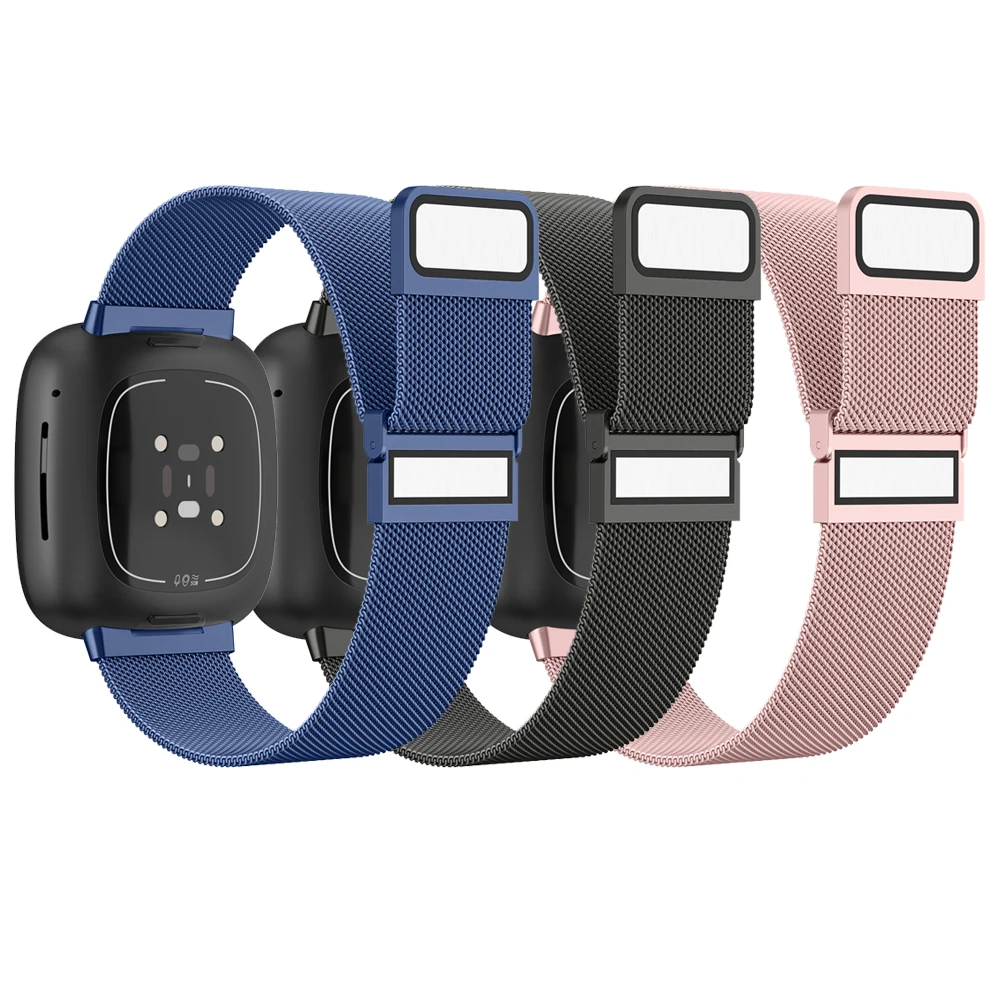 Cinturino In Metallo Per Fitbit Versa/Versa 2/Versa 3/Versa 4 Cinturino Due Braccialetti Magnetici Per Cinturino Fitbit Versa Lite/Versa Se/Sense 2