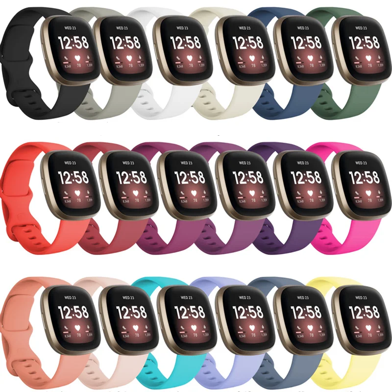 Cinturino In Silicone Per Cinturino Fitbit Versa-4-3 Fashion Smartwatch Strap Correa Soft Bracciale Fitbit Watch Versa Sense-1-2 Accessori