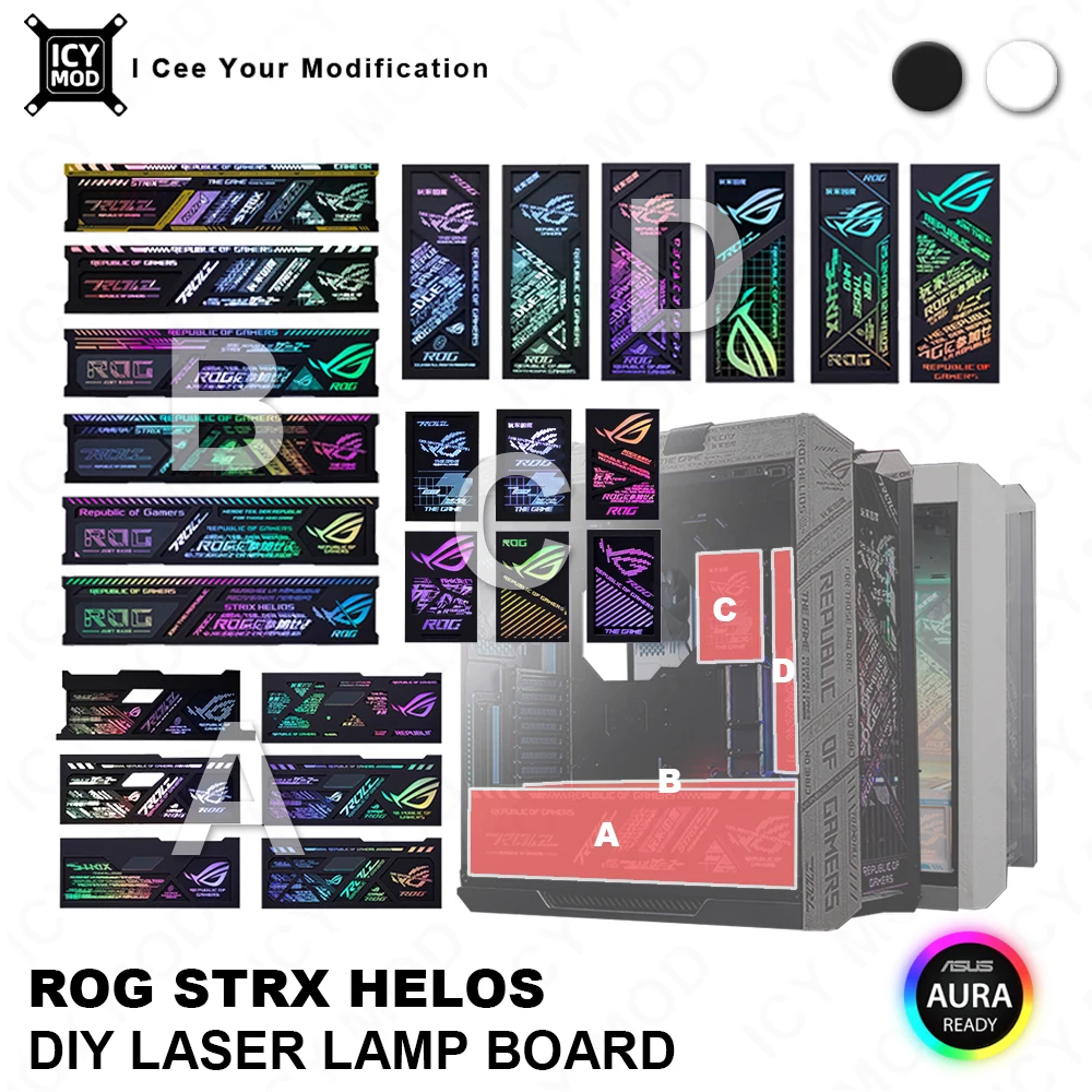 Asus Gx601 Custodia Per Incisione Laser Pannello Argb Piastra Di Illuminazione Rog Strix Helios Pc Mod Piastra Luminosa Decorativa