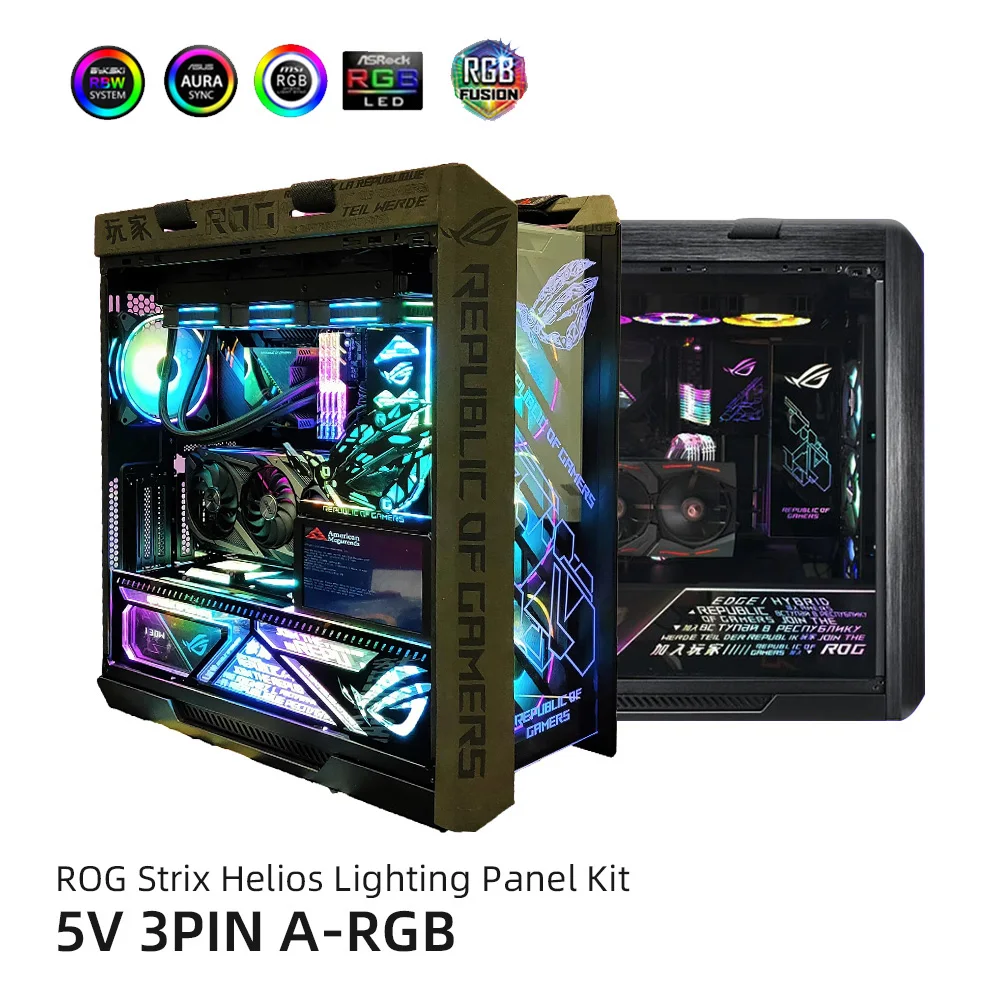 4Pcs Argb Asus Rog Strix Helios Pc Case Decoration Refit Argb Personalizzazione Case Side Backplate Panel Pannello Di Illuminazione