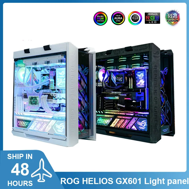 Mod Rog Gx601 Pannello Di Illuminazione Della Custodia, Adesivo Strix Helios, Argb Uv Laser Lightboard Gamer Gabinet Pc Piastra Decorativa Aura Sync