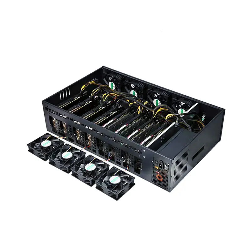 8 Gpu Pc Mining Case Chassis 70Mm Spaziatura Custodia Completa Per Gpu 3070 3080 Supporto Gpu Case Scheda Madre 8 Gpu Computer Senza Rischio