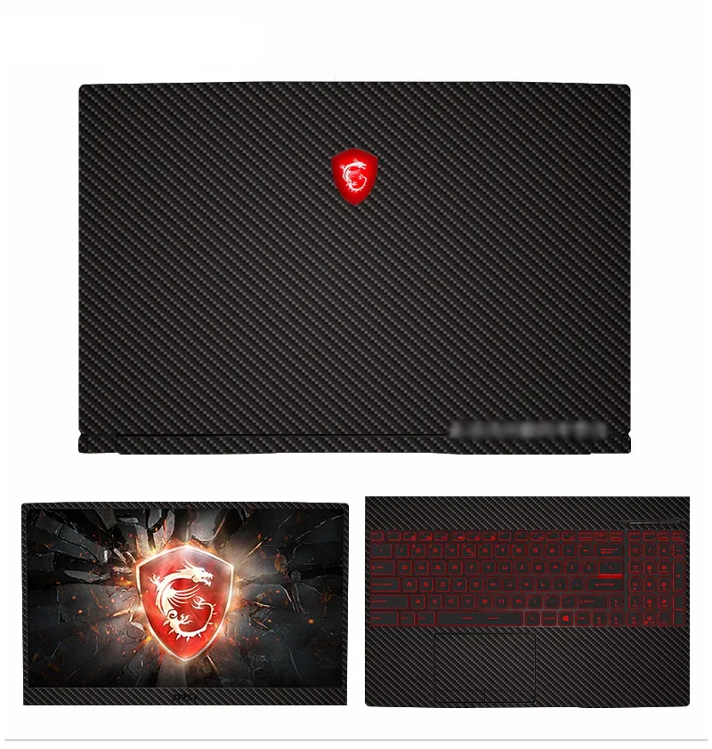 Kh Special Carbon Fiber Vinyl Laptop Sticker Skin Decals Protector Cover For Msi Stealth 15M 15.6"