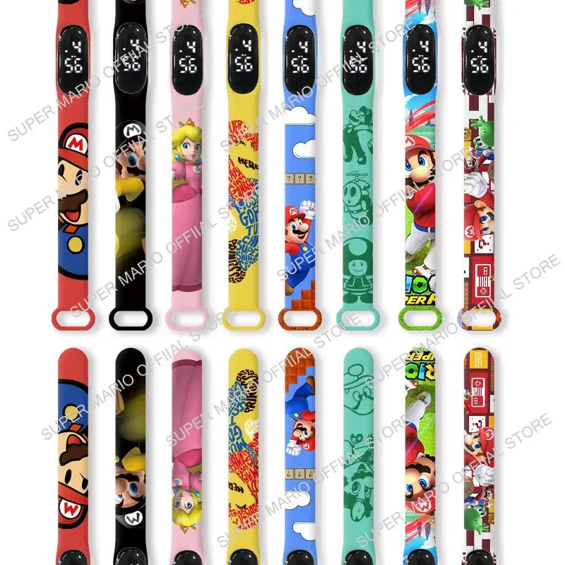 Super Mario Bros Series Digital Watch Led Braccialetto Elettronico Fashion Cool Anime Figure Strap Colorato X-Mas Kids Regali Di Compleanno