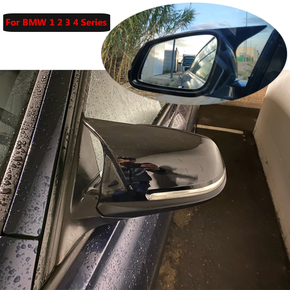 Car Rear View Side Mirror Cover Trim Per Bmw F20 F21 F22 F23 F30 F31 F32 F36 X1 E84 F87 M2 Fibra Di Carbonio/Nero