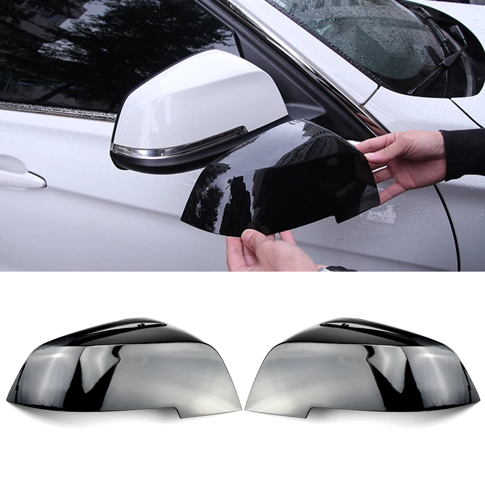 Per Bmw F20 F21 F87 M2 F23 F30 F36 X1 E84 Gloss Nero Calotta Di Copertura Specchietto Laterale Retrovisore