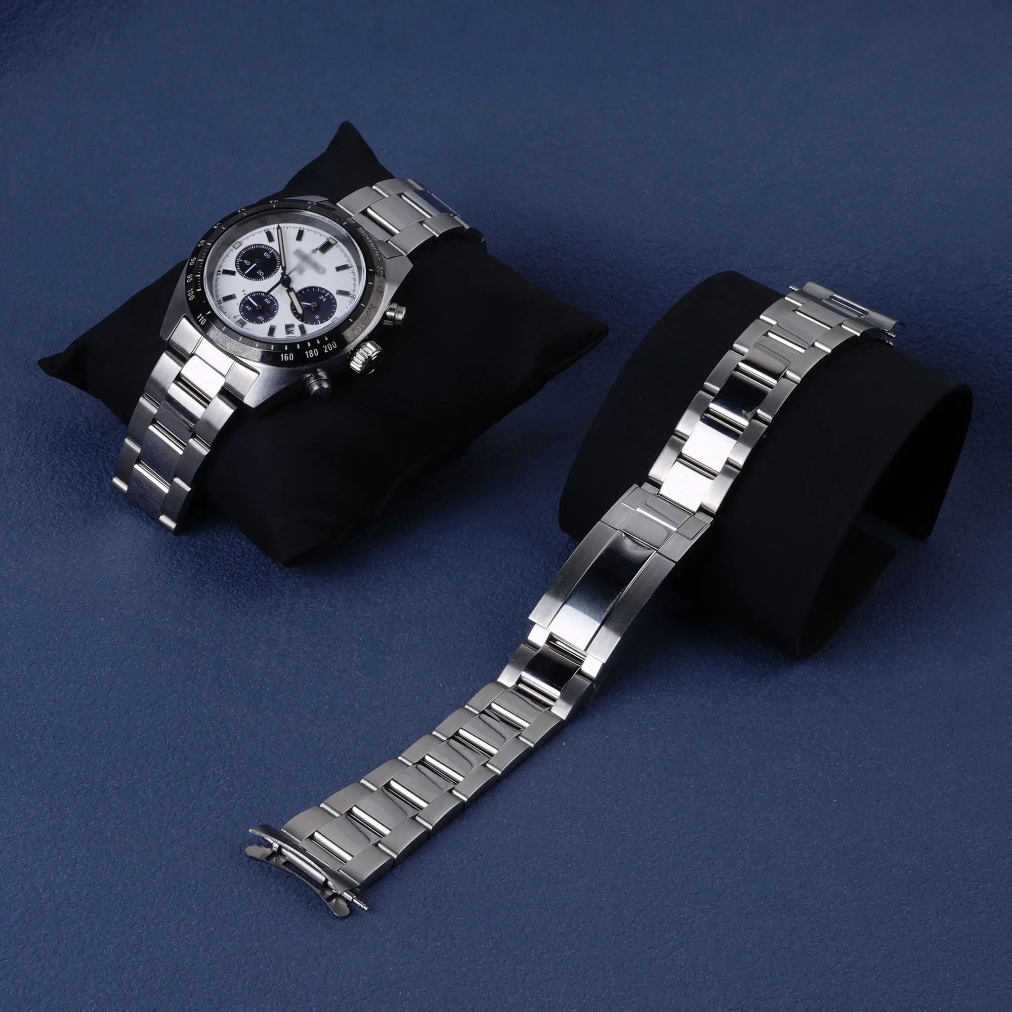 Cinturino Per Cinturino Da 20Mm Oysterstyle Bracciale In Argento Con Chiusura A Distribuzione In Acciaio Inossidabile 316L Per Seiko Panda Ssc813-819/