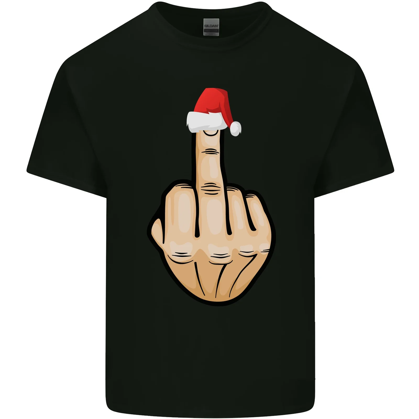 Bah Humbug Dito Flip Deviente Natale Maleducato Uomo Cotone T-Shirt