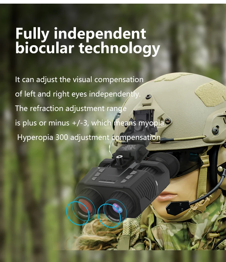 3D Night Vision Goggle Cam 850Nm Ir 1080P Infrarossi Binoculare Scope Head Camera Miopia Ipermetropia Caccia Telescopio Da Campeggio