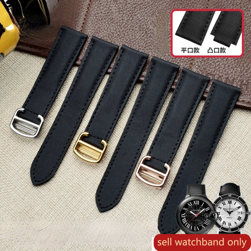 Cinturino Per Orologio In Tela Di Nylon Per Cartier Blue Balloon Black Knight Contract Interface Black Tank Series Cinturino Muslimah