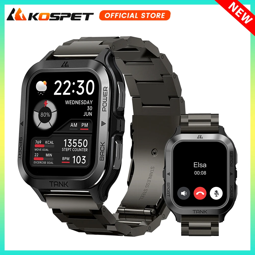 2024 Kospet Tank M2 Ultra Smart Watch For Men Fitness Orologi Digitali Bluetooth Call Ip69K Smartwatch Elettronici Impermeabili