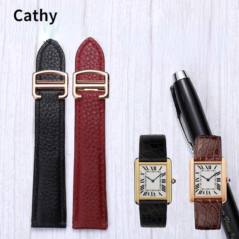 Cinturino Per Orologio In Vera Pelle Per Cartier Tank Small Medium Wsta0028 Cinturino Solo Morbido Confortevole Uomo Donna Cinturino 16 1719 20Mm
