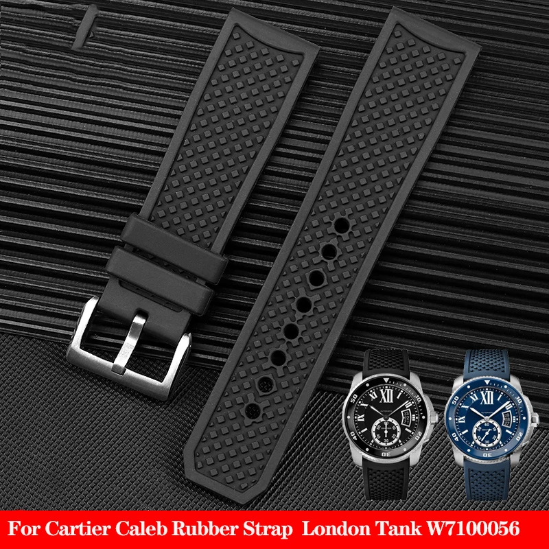 Cinturino In Gomma Di Alta Qualità Car-Tier Caliber London Tank W7100056 W7100055 Wgca0010 Wsca0006 Wsca Citizen Watch Strap 23Mm