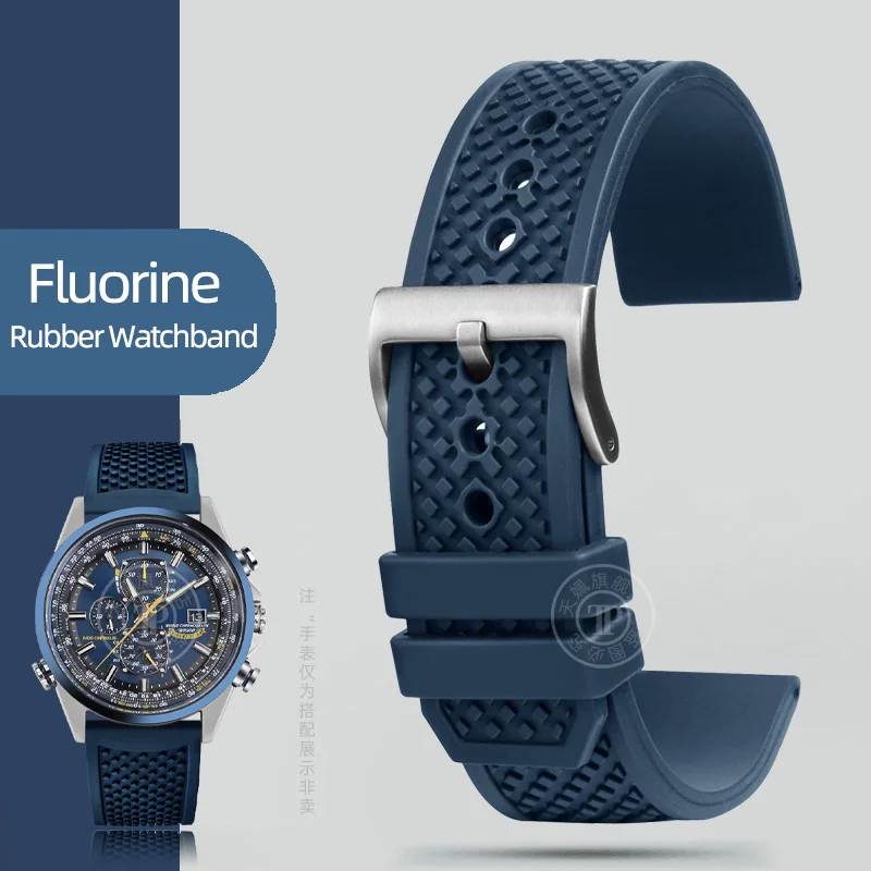 Cinturino In Gomma Fluorurata 23Mm 24Mm Adatto Per Cartier London Tank Santos Per Citizen Sports Soft Waterproof Watch Strap Series