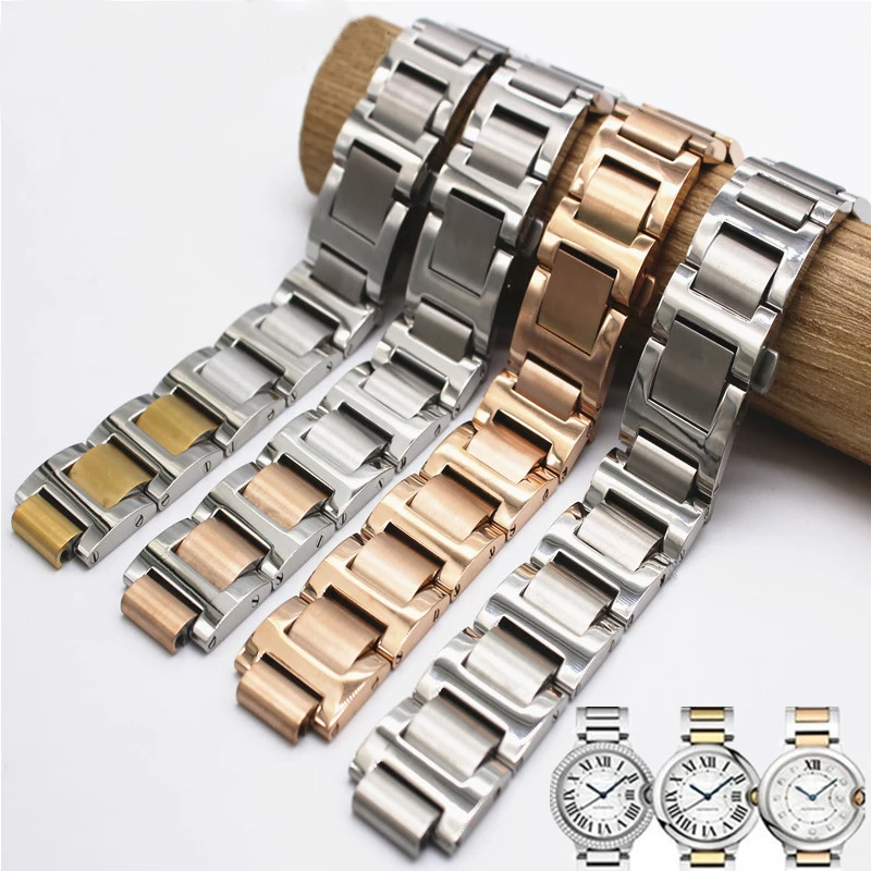 Cinturino In Acciaio Inossidabile Accessori Per Orologi Da Uomo Per Cartier Santos Femminile Blue Balloon Tank Series Sport All'Aria Aperta Acciaio Im