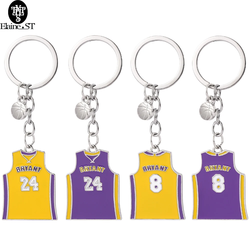 Portachiavi In Maglia Da Basket Kobe In Metallo All'Ingrosso Stella Da Basket Kobe-Bryant Memoriale 24/8 Uniformi Portachiavi Collezione Di Gioielli