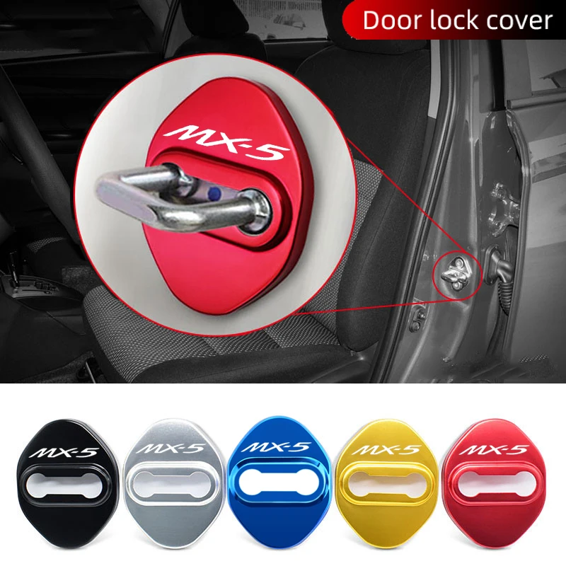 4Pcs Car Styling Door Lock Custodia Protettiva Per Mazda Mx5 Logo Badge Ms Atenza Axela Demio Cx3 Cx5 Cx4 Rx8 Accessori Auto