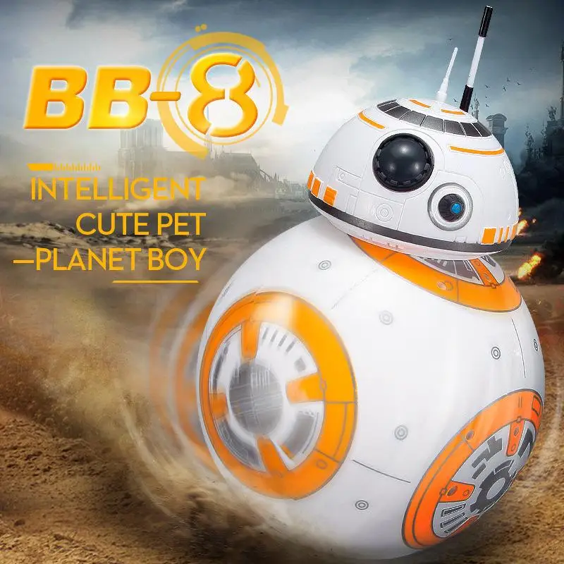 Star Wars War Robot 2.4G Rc Illuminazione Musica Bb-8 Action Figures Modello Telecomando Intelligente Giocattolo Robot Regali Giocattolo Per Bambini