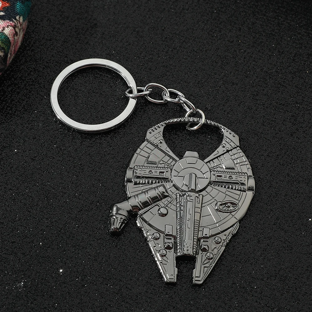 Film Di Fantascienza Millennium Falcon Ciondolo Portachiavi Vintage Argento Veicolo Spaziale Apribottiglie Portachiavi Uomo Accessori Per Feste