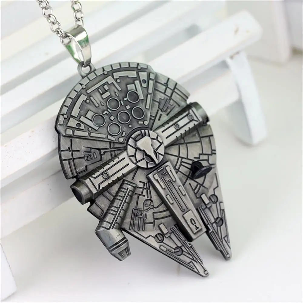 Collana Star War Vintage Astronave Millennium Falcon Ciondolo In Metallo Collo Catena Collare Tendenza Gioielli Decorazione Accessori