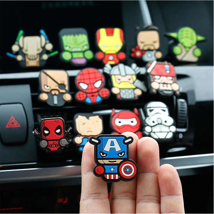 Marvel Anime Avengers Black Widow Spieman Car Aroma Diffusore Clip Star Wars Car Air Conditioner Air Out Decorazione Regali