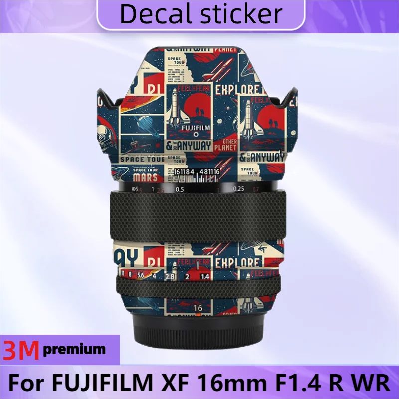 Per Fujifilm Xf 16Mm F1.4 R Wr Adesivo Per Lenti Decalcomania Protettiva In Vinile Pellicola Protettiva Antigraffio Xf16 F/1.4