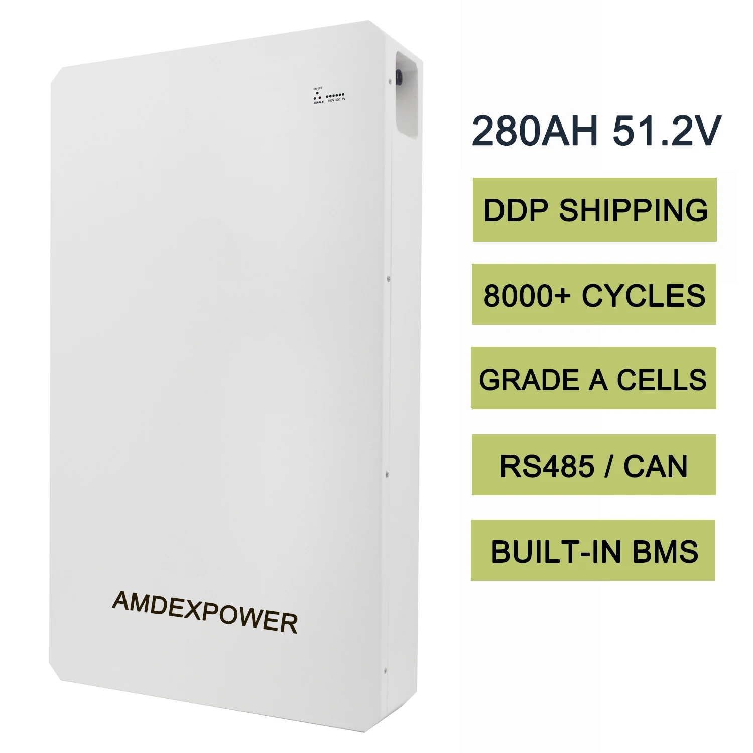 10Kwh Residenziale Batteria Al Litio Lifepo4 48V 200Ah Home Power Storage Backup Bms Compatibile Sungrow Growatt Solis Goodwe
