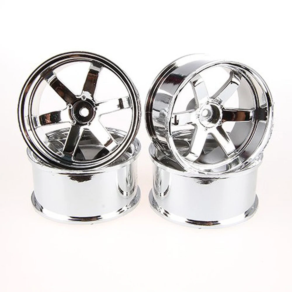 Speedline. Set 4 Ruote 2.2 "Cromato Per Auto Rc 1/10 (Speedline 019C8). Pneumatici Rc 1/10