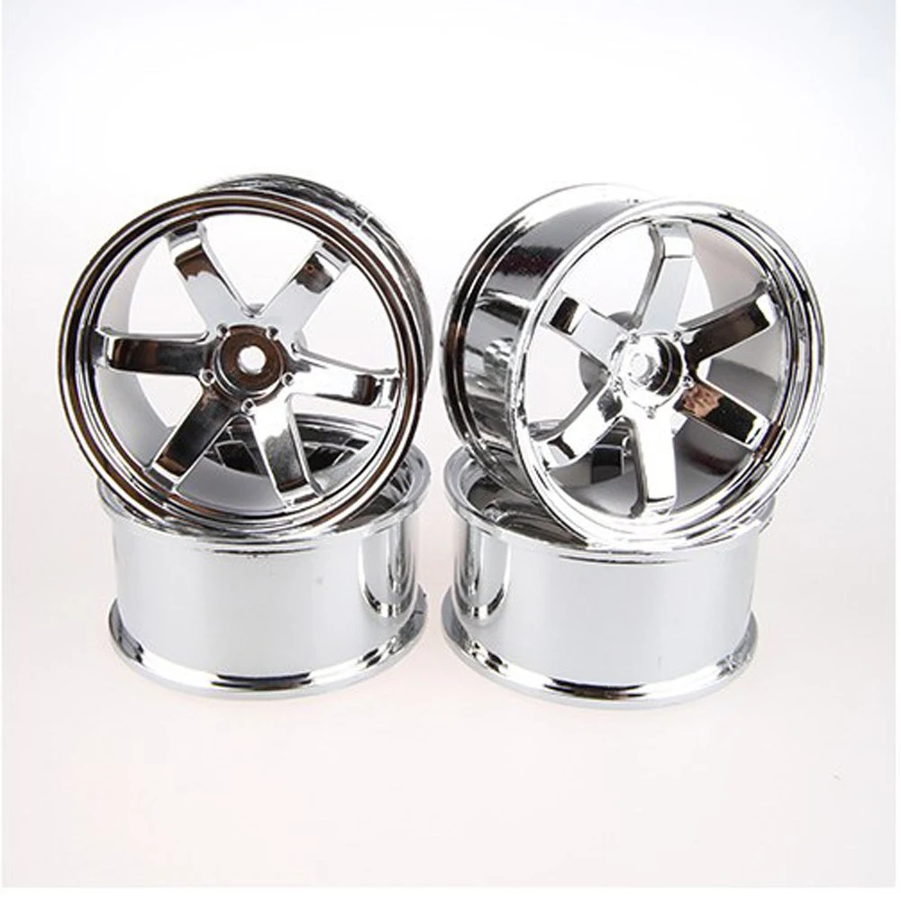 Speedline. Set 4 Ruote 2.2 "Cromato Per Auto Rc 1/10 (Speedline 013C8). Pneumatici Rc 1/10