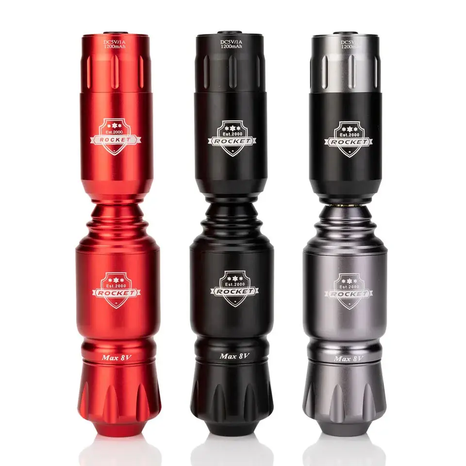Mini Rocket Tattoo Machine Set Con 1Pc Wireless Tattoo Power Supply Interfaccia Rca Batterie Per Tatuaggi Rocket Rotary Tattoo Pen Kit