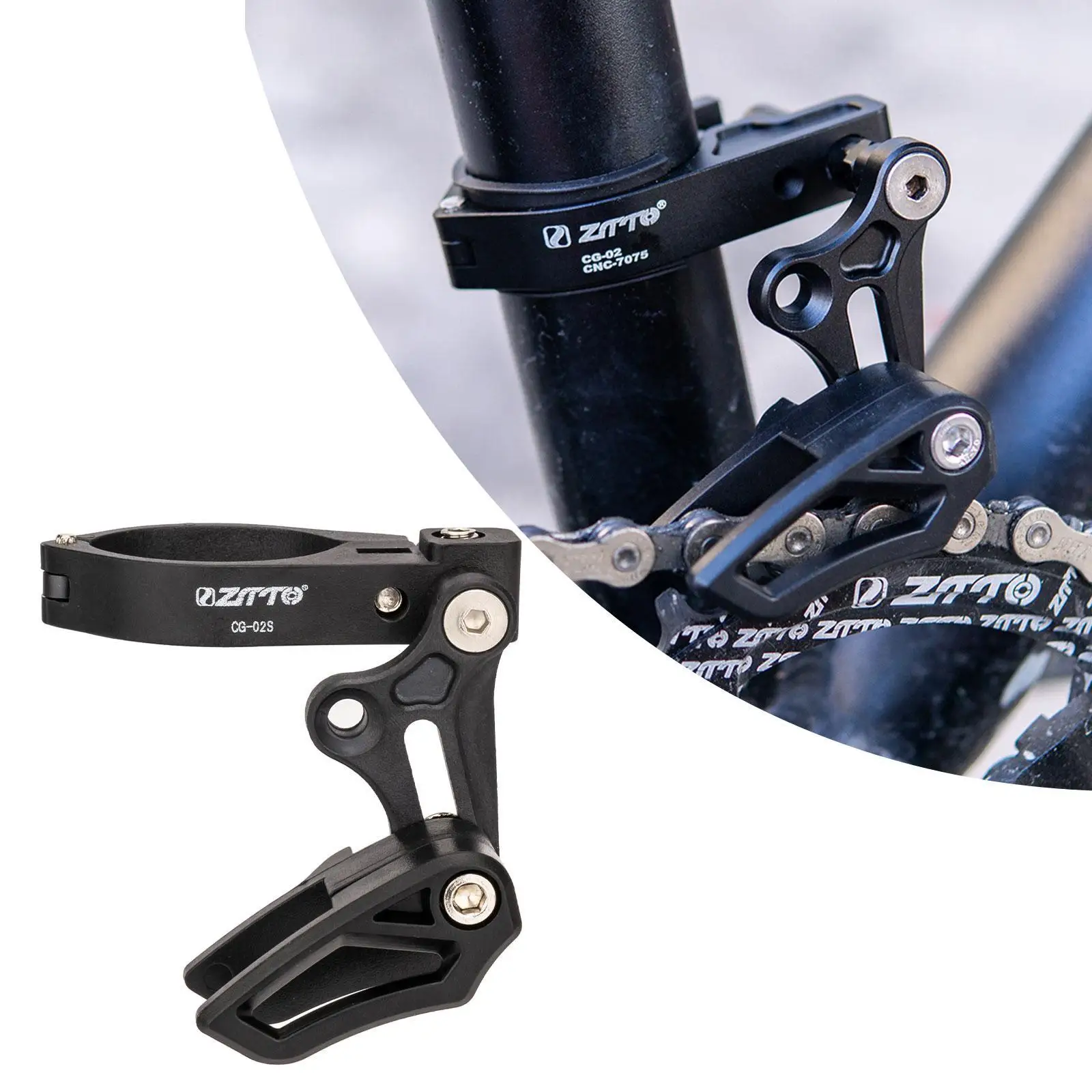 Ztto Bike Chain Guide Drop Catcher Stabilizzatore Di Denti Negativi Positivi E Tipo Di Montaggio Regolabile Per Mtb Mountain Chainwheel Crank