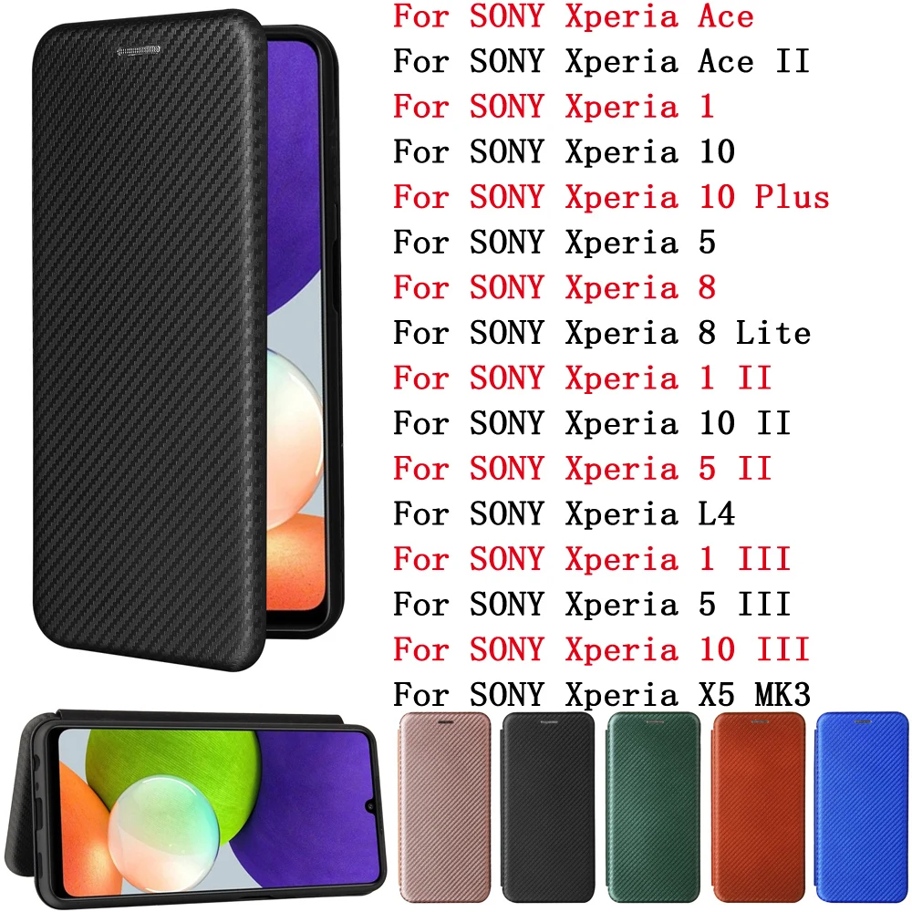 Sunjolly Per Sony Xperia Ace Ii 1 10 10 Plus 5 8 8Lite 1 Ii 10 Ii 5 I L4 1 5 10 Iii X5 Mk3 Custodia Cover Portafoglio Flip In Pelle Coque