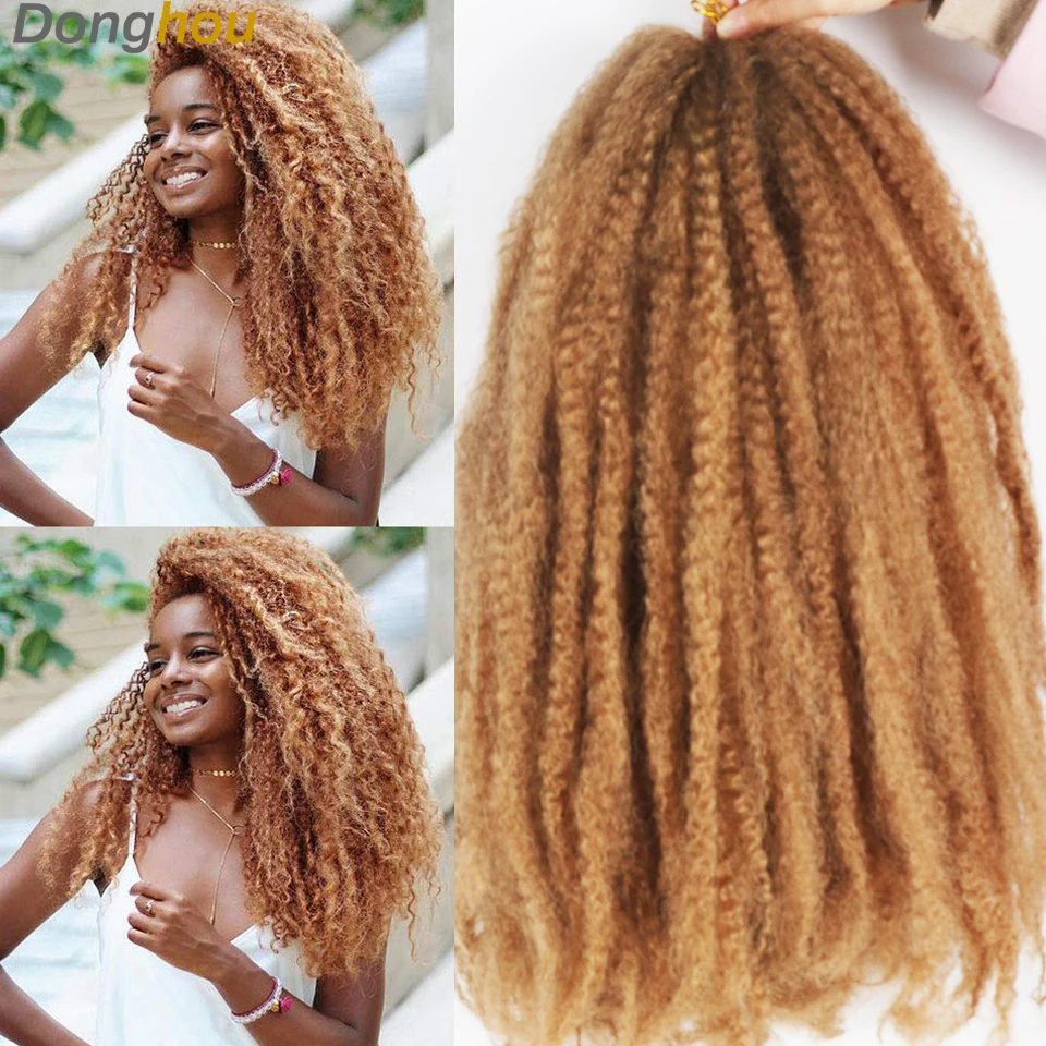 Marley Hair Faux Locs 18 Pollici 100G Soft Afro Kinky Crochet Hair 27 30 33 350 613 Bug 15 Colori Ombre Cubano Twist Marley Treccia Capelli