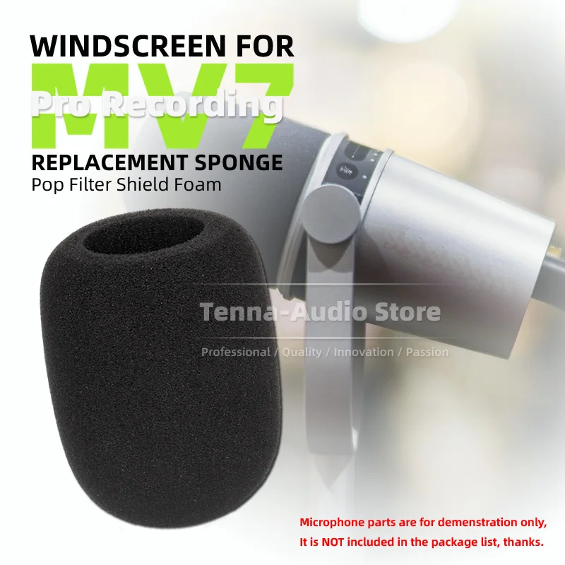 Parabrezza Antivento In Spugna Per Shure Mv7 Microfono Parabrezza Schermo Filtro Antipop Mv7X Mv 7 X Mic Foam Cover