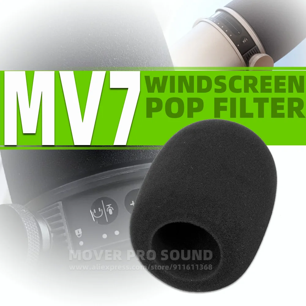 Per Shure Mv7 Mv7X Mv 7 X Podcast Schermo Antivento Anti Rumore Filtro Pop Mic Parabrezza Schiuma Spugna Scudo Microfono Parabrezza