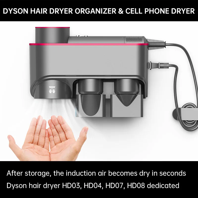 Supporto Per Montaggio A Parete Organizzatore Per Asciugacapelli Per Dyson Asciugacapelli Supersonico Mensola Portaoggetti Per Asciugacapelli Dyson