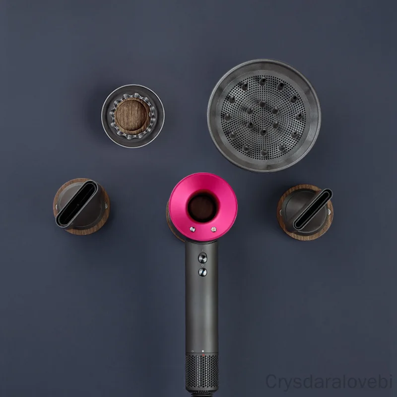 Hair Dryer Holder Solid Hairdryer Shelf For Dyson Wall Mounted Solid Wood Bathroom Hair Dryer Organizer Bathroom Rack
