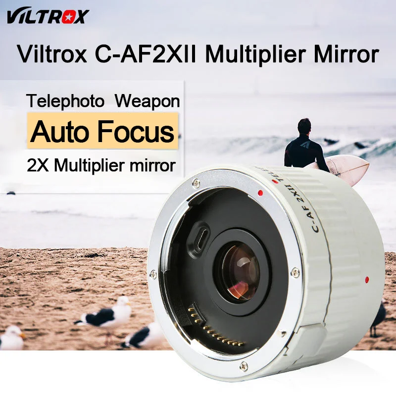 Viltrox C-Af 2X Ii Teleplus Teleplus Autofocus Teleconverter 2.0X Extender Teleobiettivo Convertitore Per Canon Eos Ef Lens 7Dii 5D Iv
