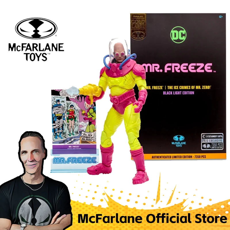 Mcfarlane Toys 1/10 Action Figure Mr. Freeze Black Light Gold Label Dc Multiverse Model Doll Garage Kit