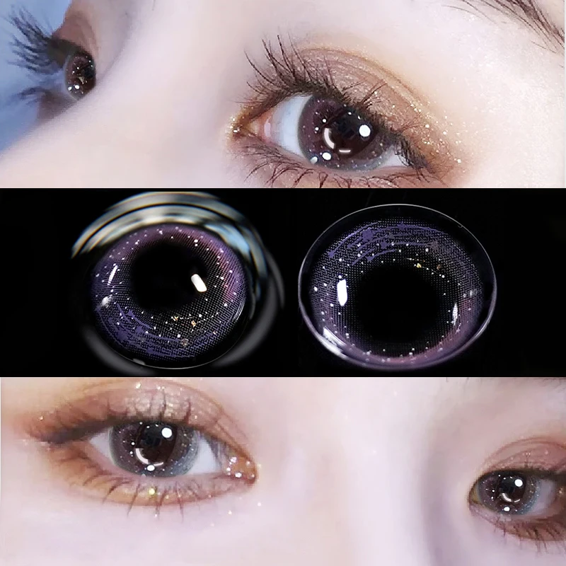 Lenti A Contatto Per Gli Occhi Annuali Un Paio Di Lenti Colorate Per Miopia Lenti Morbide Per Gli Occhi Con Lenti Cosmetiche Blu Viola Di Colore Del G