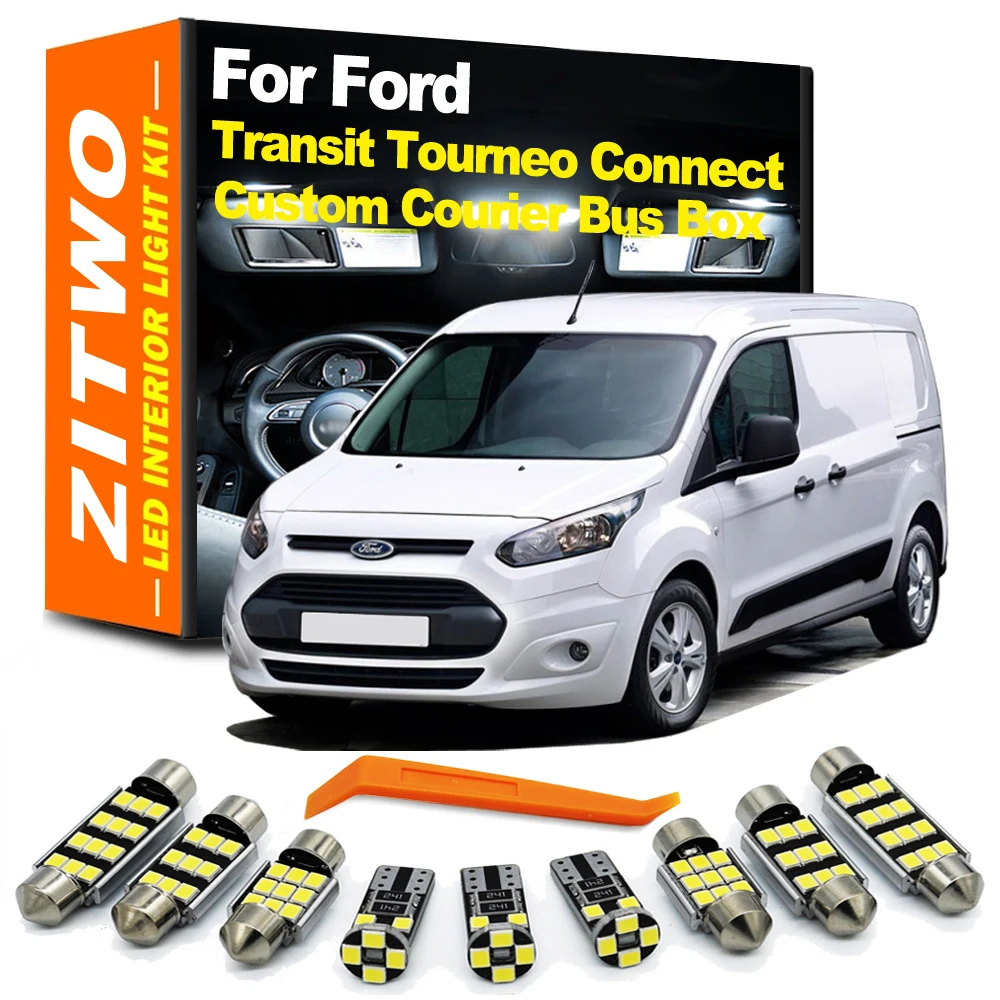 Zitwo Led Interior Dome Reading Map Kit Lampadina Per Ford Transit Tourneo Connect Custom Courier Bus Box 1991-2021 Accessori
