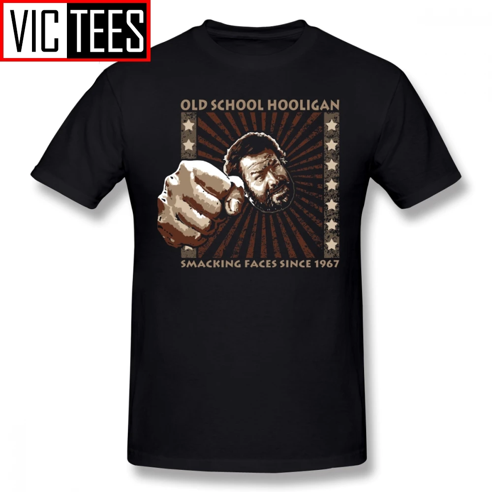 Mens Bud Spencer T Camicette Smacking Faces T-Shirt Stampata Più Il Formato Tee Shirt Mens 100% Per Cento Cotone Impressionante Tshirt