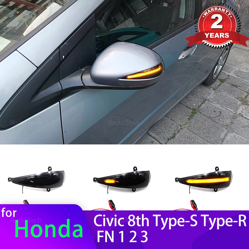 2X Led Fumé Indicatore Di Direzione Dinamico Specchietto Laterale Lampeggiante Per Honda Civic Mk8 8Th Hatchback 3 Porte 5 Porte Type-S Type-R 05-12