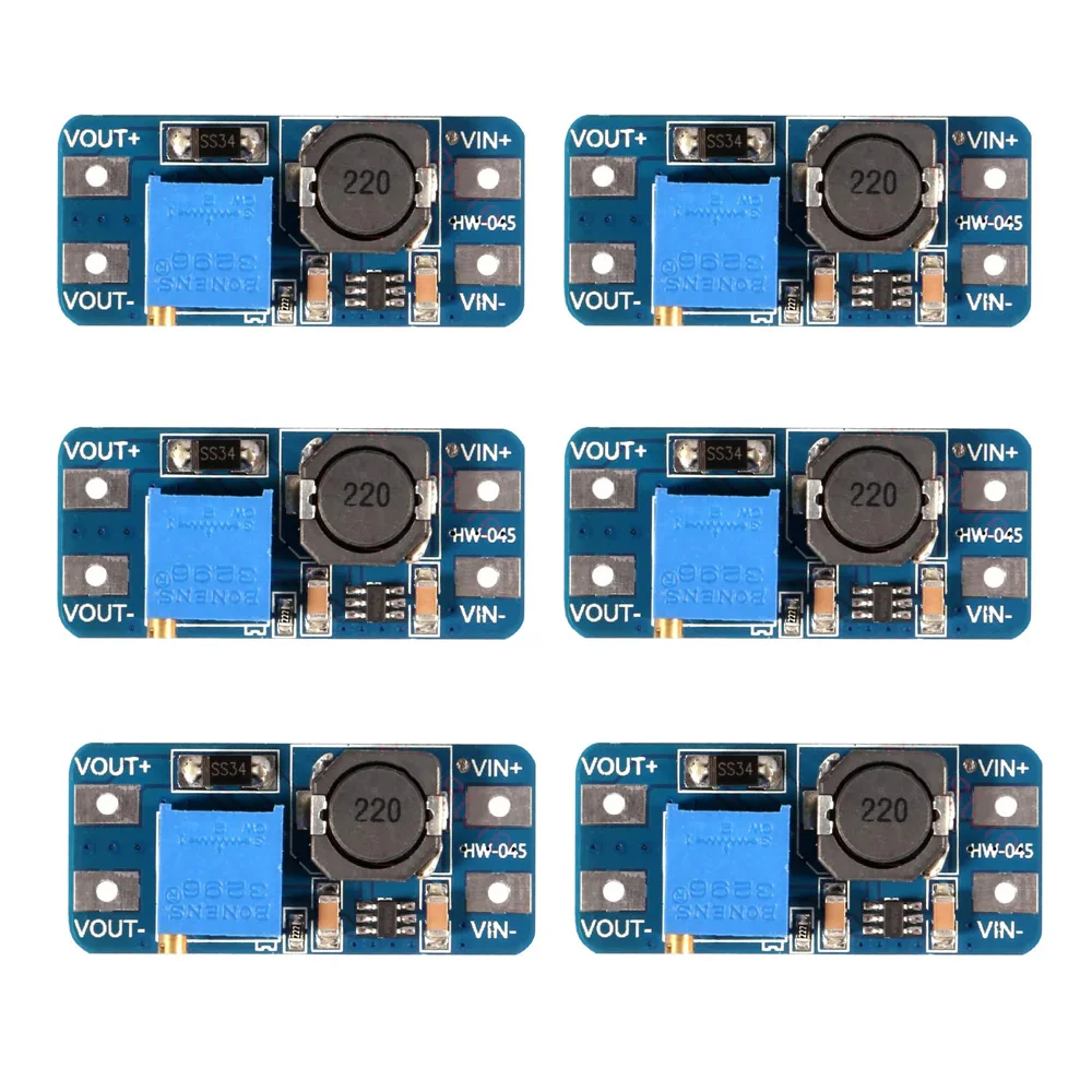 1 Pz Mt3608 Dc-Dc Step Up Converter Booster Power 2-24 V A 5-28 V 2A Max Supply Module Boost Step-Up Board Per Arduino Kit Fai Da Te