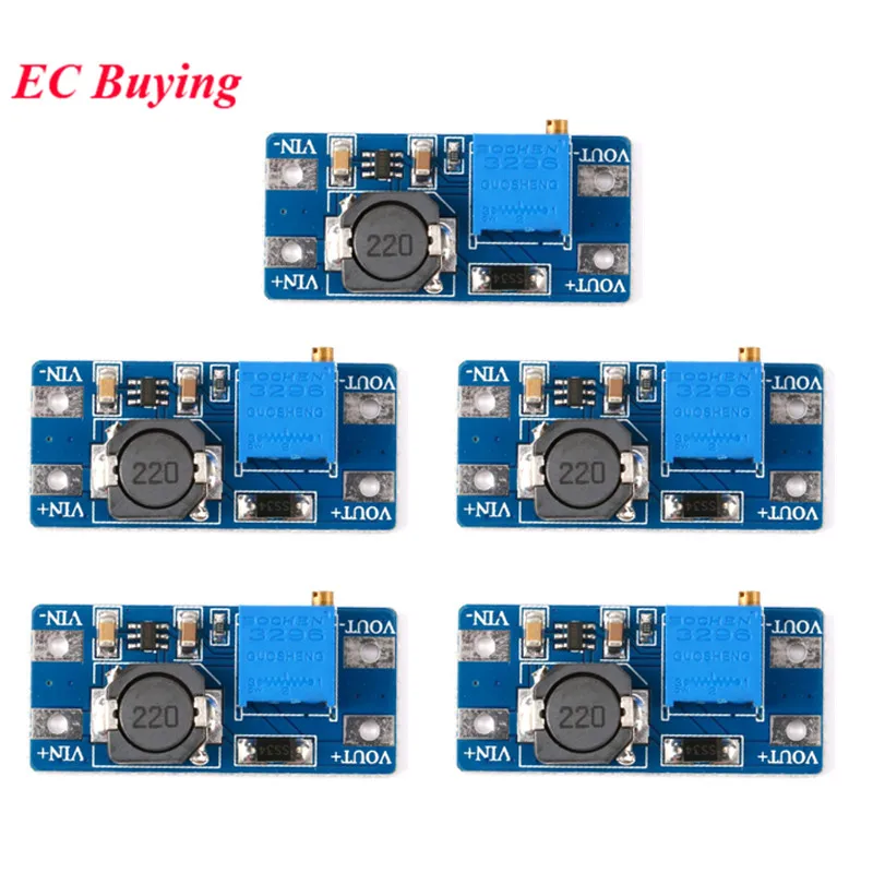 5 Pz/1Pc Mt3608 Dc-Dc Modulo Boost Regolabile 2A Dc Dc Modulo Convertitore Step-Up 2V-24V A 5V 9V 12V 28V Booster Modulo Di Alimentazione