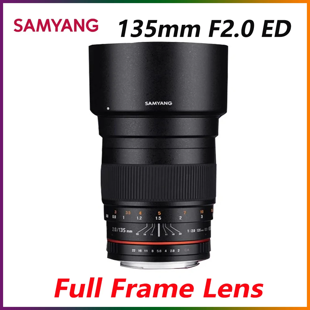 Samyang 135Mm F2.0 Ed Teleobiettivo Asferico Full Frame Per Sony Canon Nikon Mount Obiettivo Per Fotocamera Con Messa A Fuoco Manuale