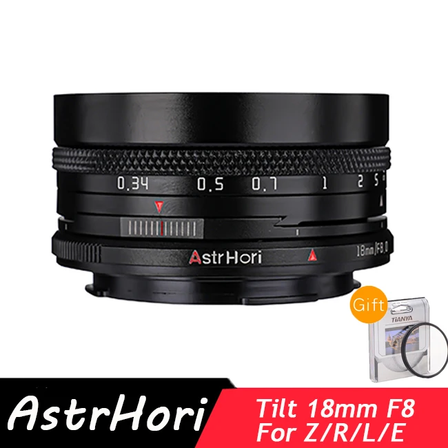 Obiettivo Di Inclinazione Astrhori 18Mm F8 Obiettivo Della Fotocamera Grandangolare A Telaio Completo Per Fotocamera Canon Rf Nikon Z Sony E Sigma/Pan