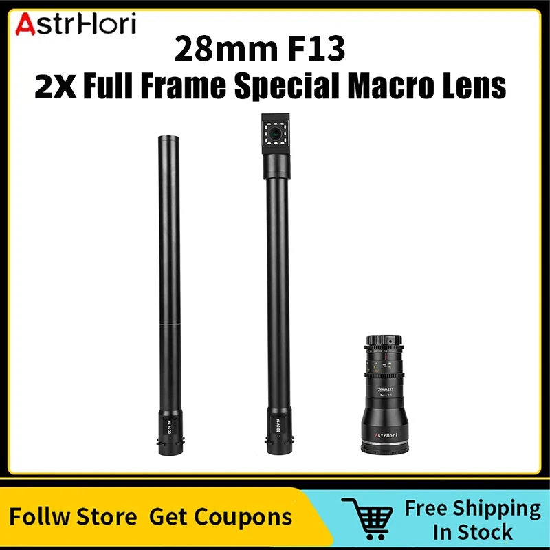 Astrhori 28Mm F13 2X Full Frame Specialty Micro Lens Luce Ad Anello Incorporata Per Sony Nikon Fujifilm Canon Olympus Lumix
